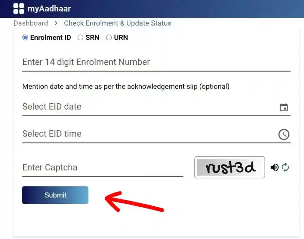 Check Aadhaar Status Online - Track Aadhaar Enrollment & Update Status
